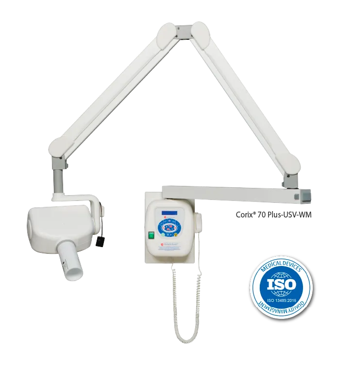 Equipo de rayos X Corix® 70 Plus-USV-WM certificado ISO para radiografía digital avanzada.